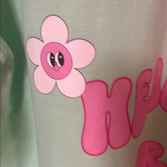 Gildan Light Green Hoodie with Floral Accent - Picture 6 of 16